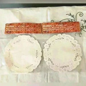 VTG New in Pack lot of 2 doilies pack of 24 each 8" diameter white Made in USA